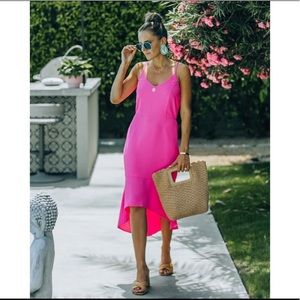 Hot Pink High Low Dress